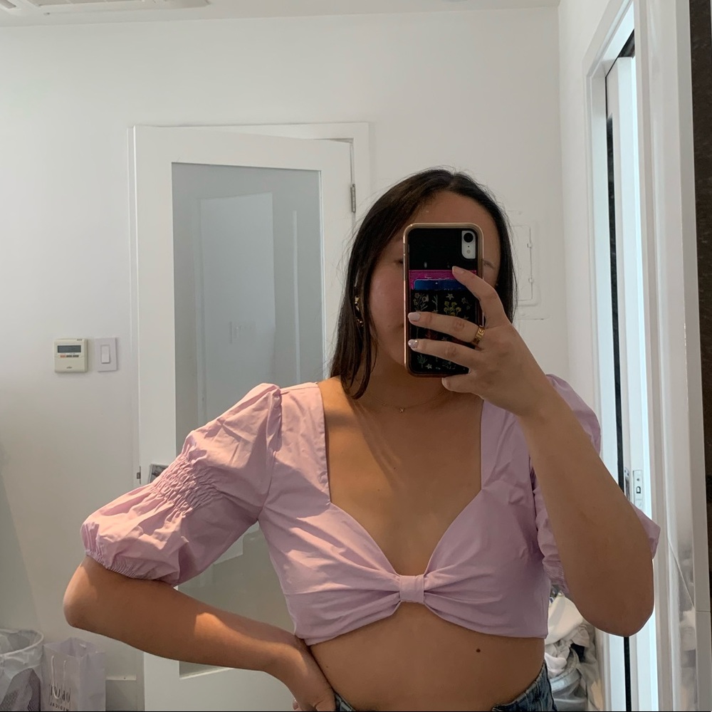 Revolve lilac cropped top
